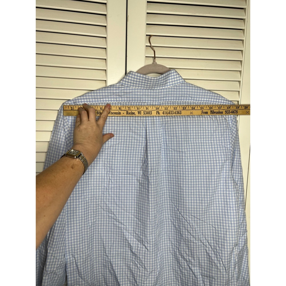 Brooks Brothers Regent 16-35 Blue Gingham Old Money Ivy Non-Iron Supima Shirt - Picture 4 of 6